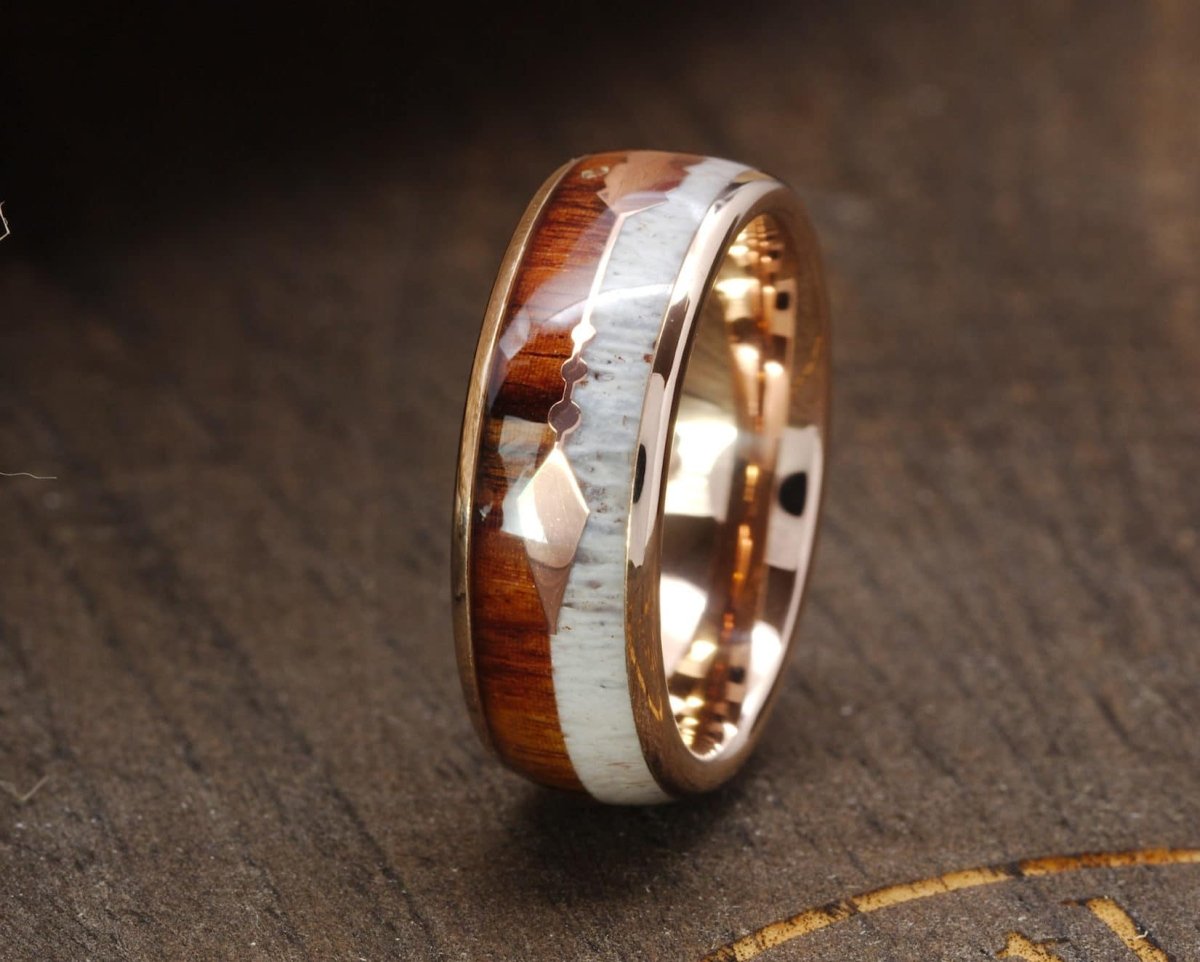 tungsten rose gold band