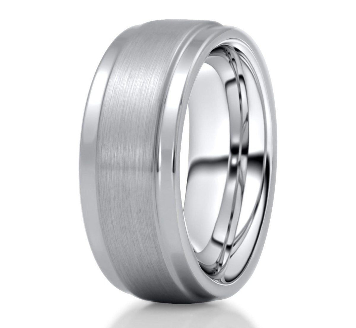 The EVP Brushed Tungsten ring close up