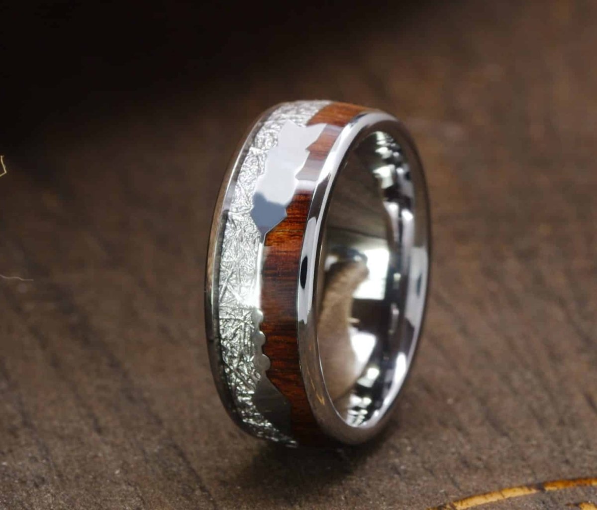 mens silver tungsten ring