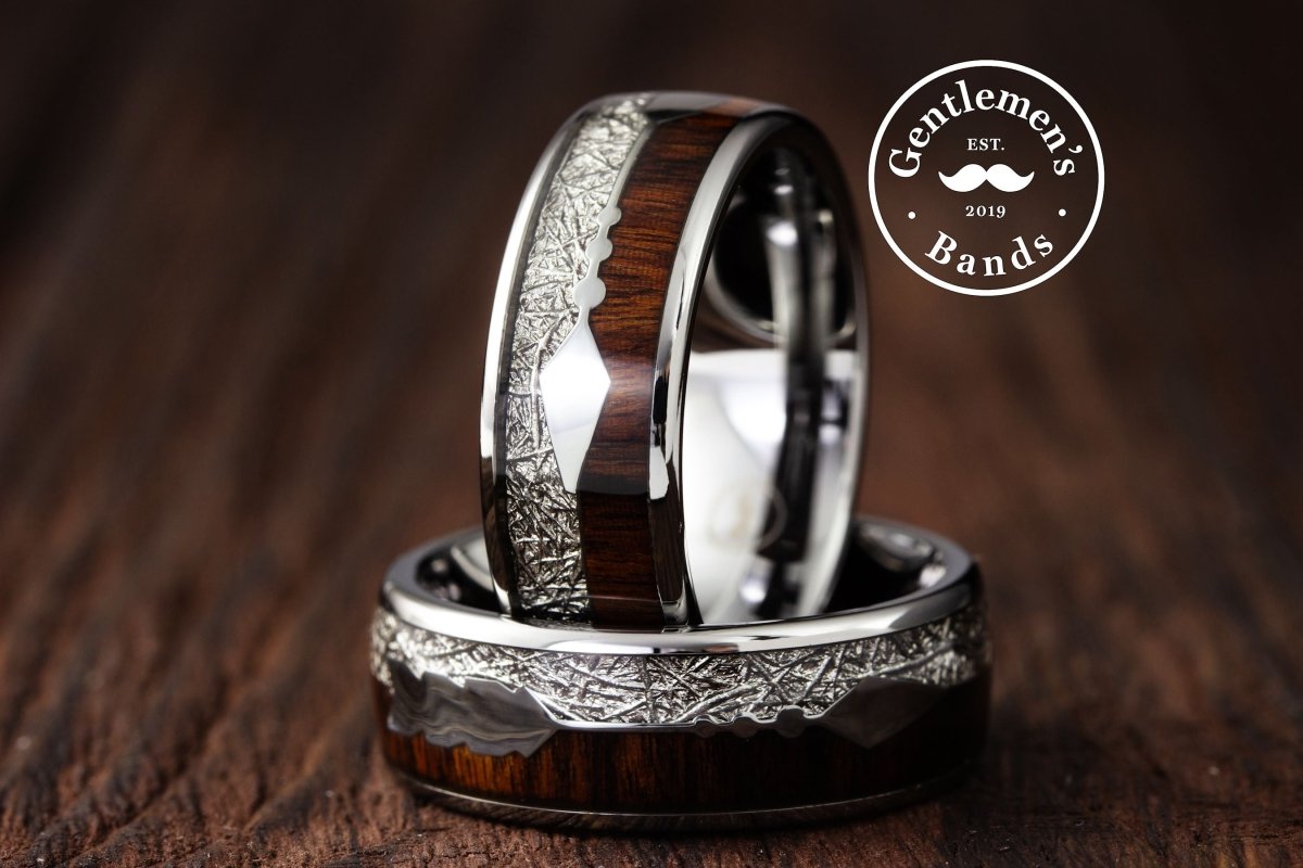 mens silver tungsten ring