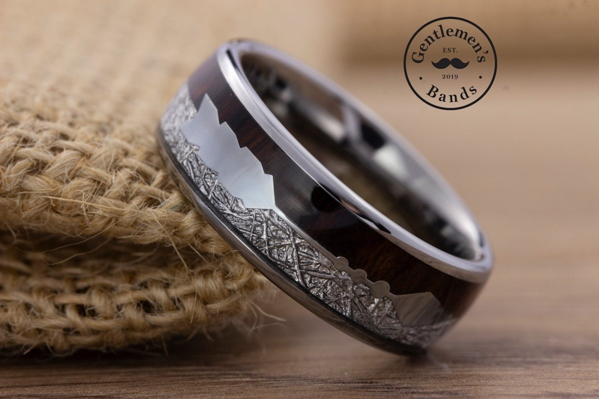 mens silver tungsten ring