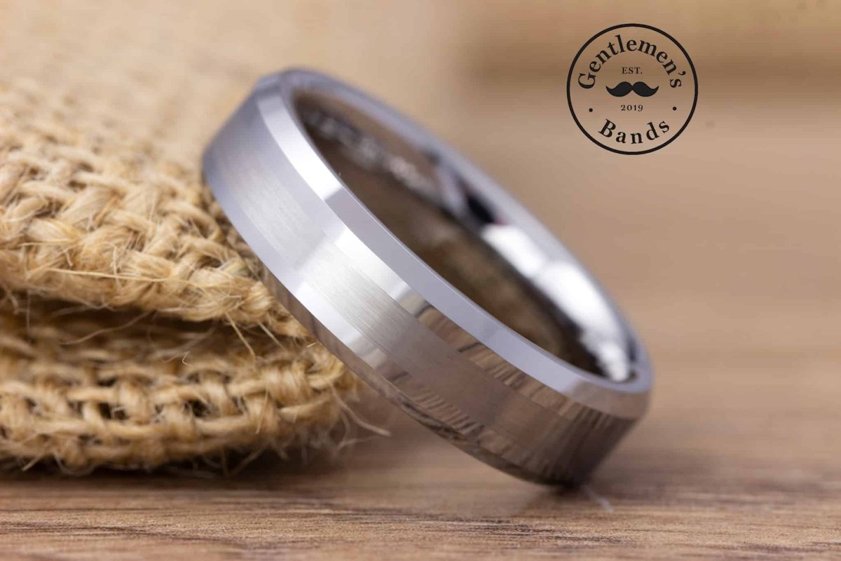 The Silver Fox | Tungsten Carbide Rings Silver | Gentlemen's Ba