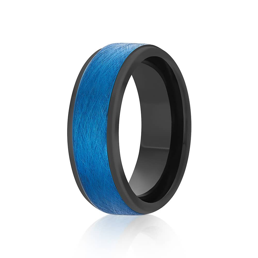 The Taylor | Black Blue Tungsten Ring | Gentlemen's Bands