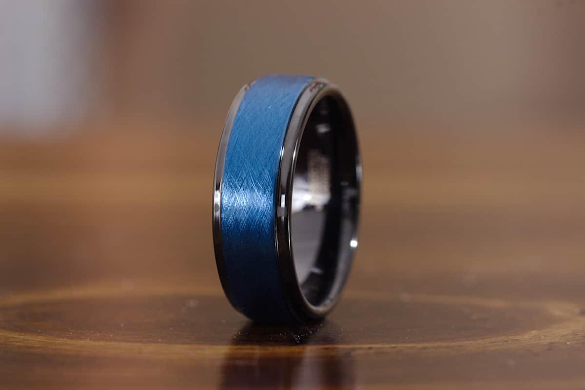 The Taylor | Black Blue Tungsten Ring | Gentlemen's Bands