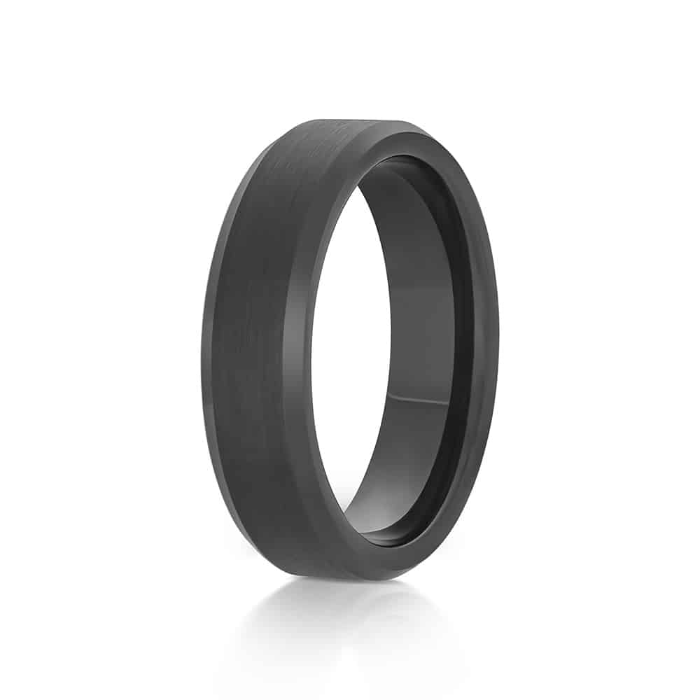 Matte black deals mens wedding band