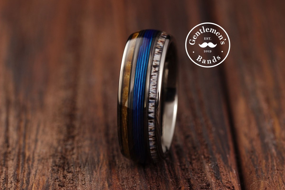 The Adventurer | Tungsten Meteorite Wedding Band | Gentlemen's Bands