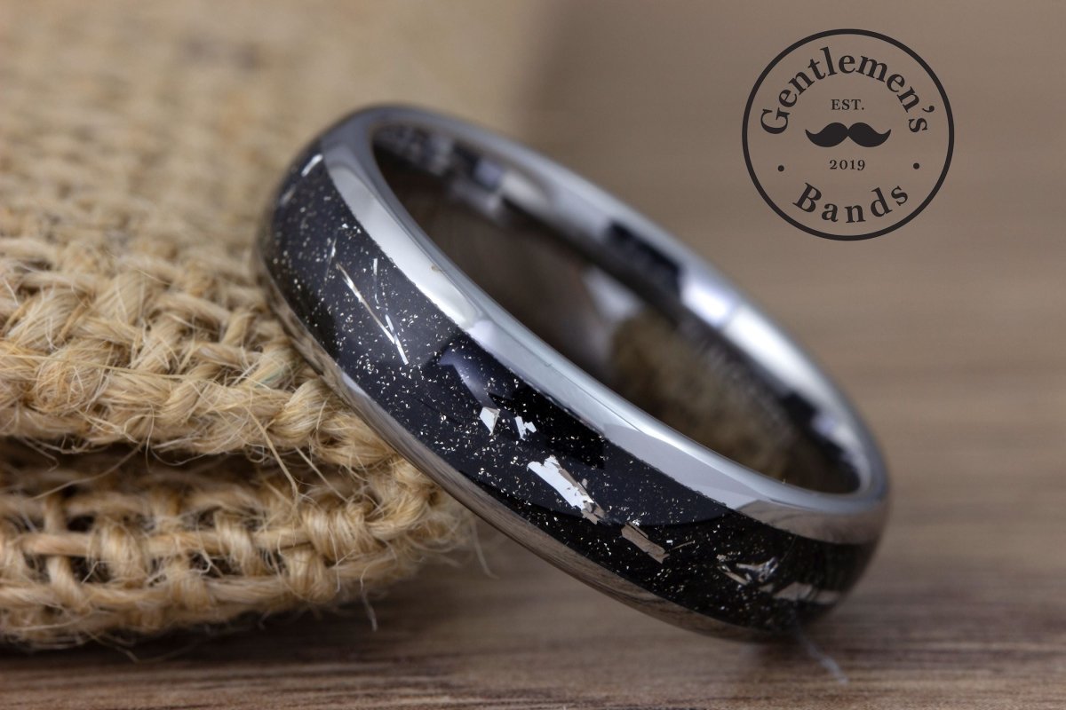 The Alloy | Black and Silver Wedding Ring | Gentlemen's Bands