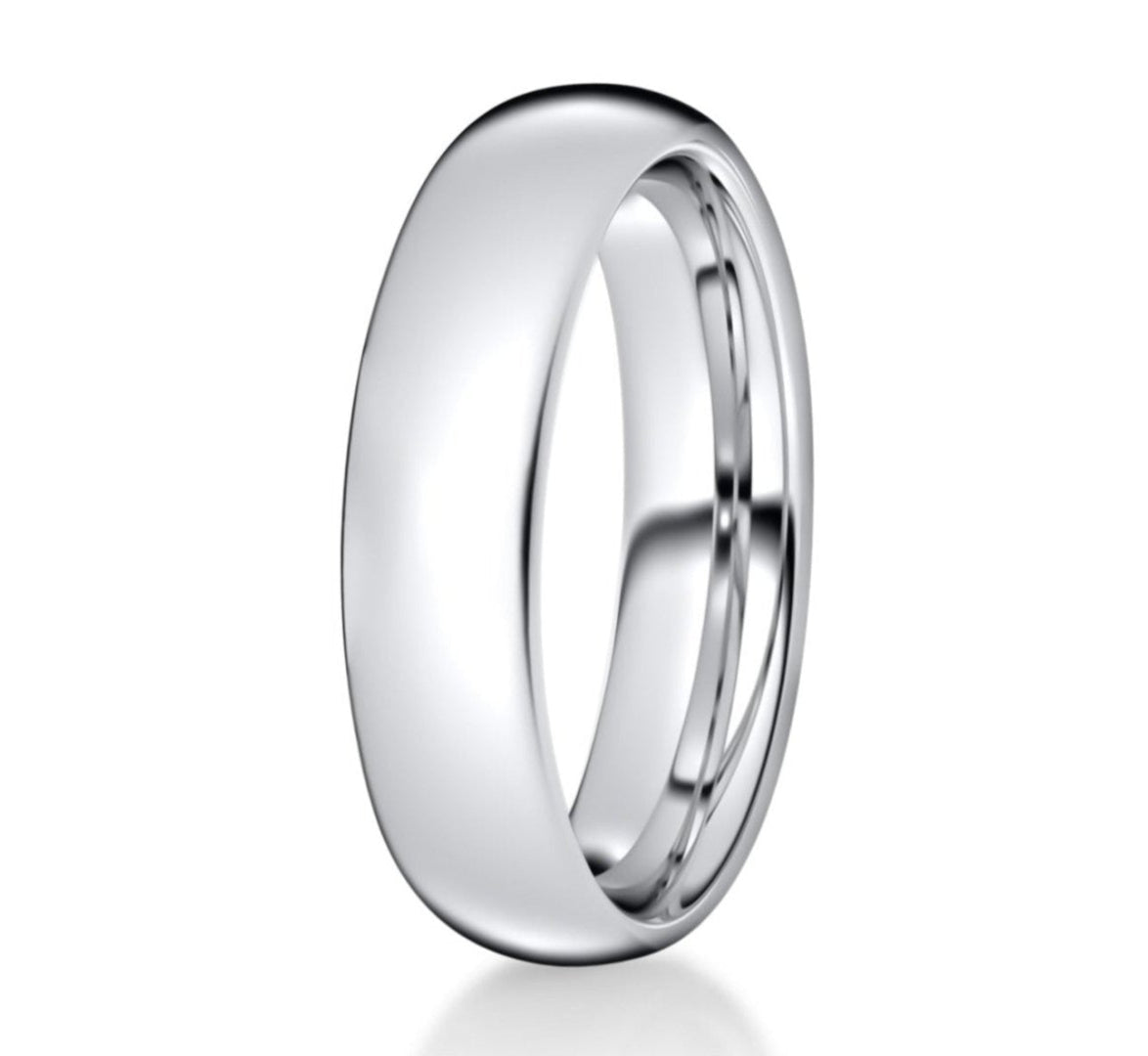 The Catalyst, scratch resistant wedding ring or anniversary gift on a white background.