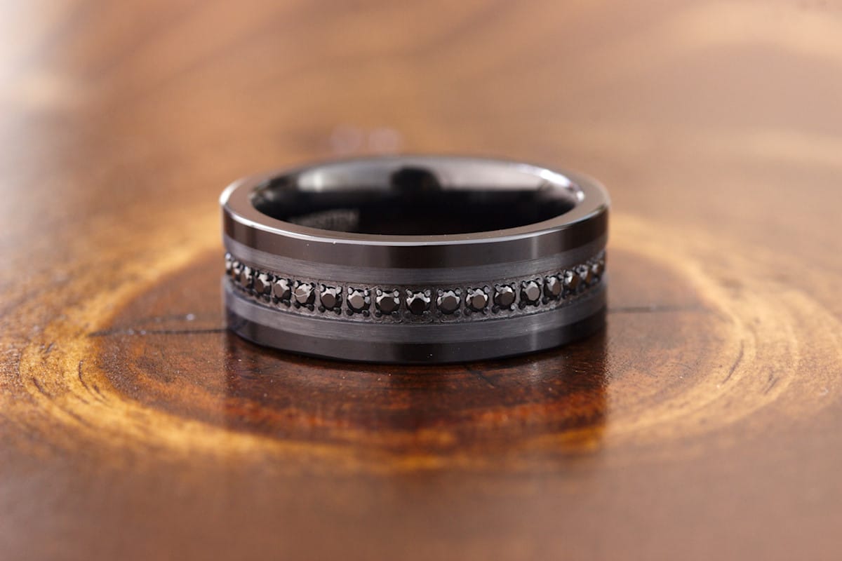 The Onyx | Black Cubic Zirconia Ring | Gentlemen's Bands