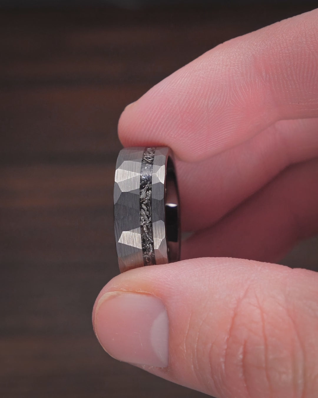 The Stargazer | Tungsten Meteorite Wedding Band | Gentlemen's Bands