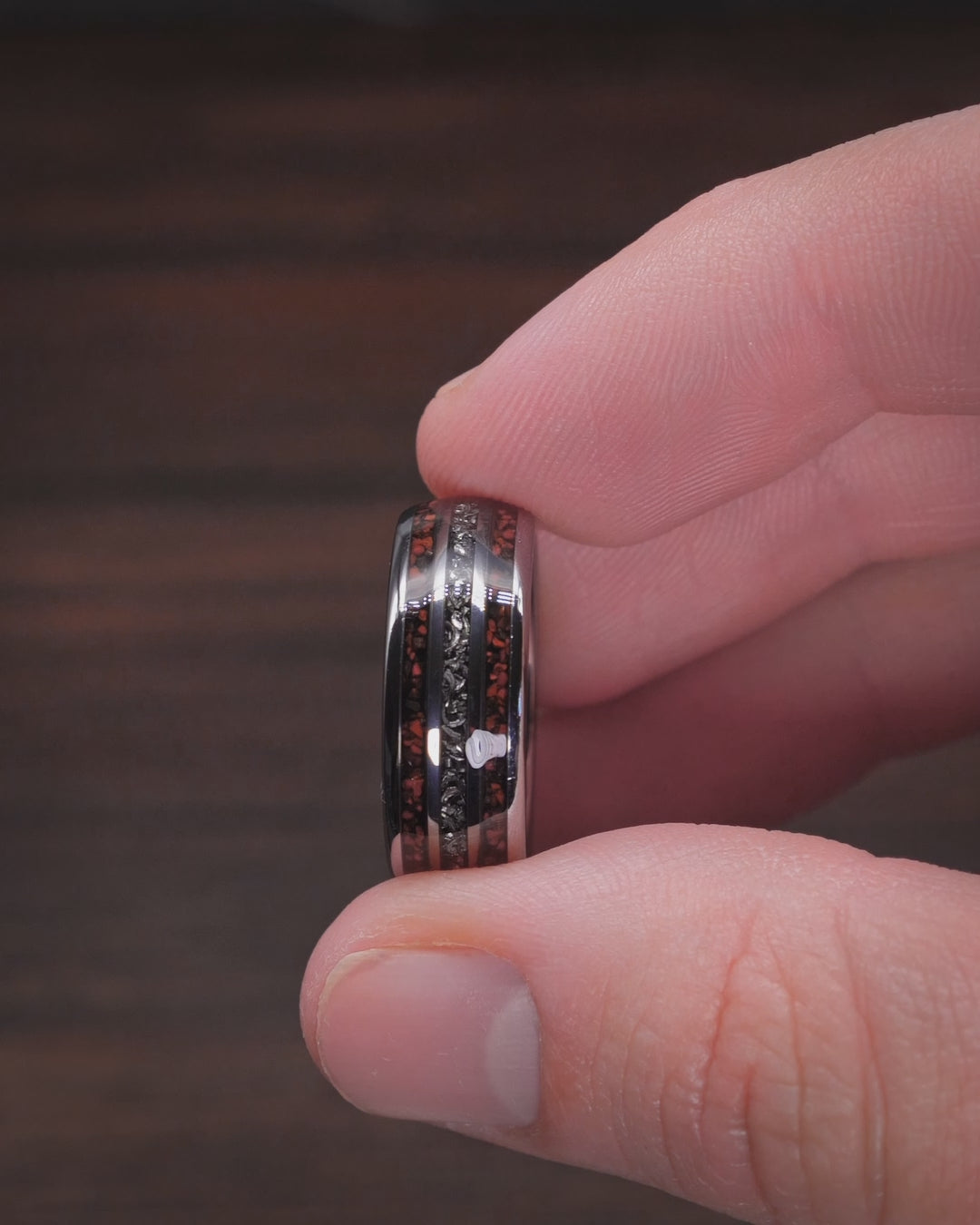The Triceratops | Meteorite and Dinosaur Bone Ring | Gentlemen's Bands