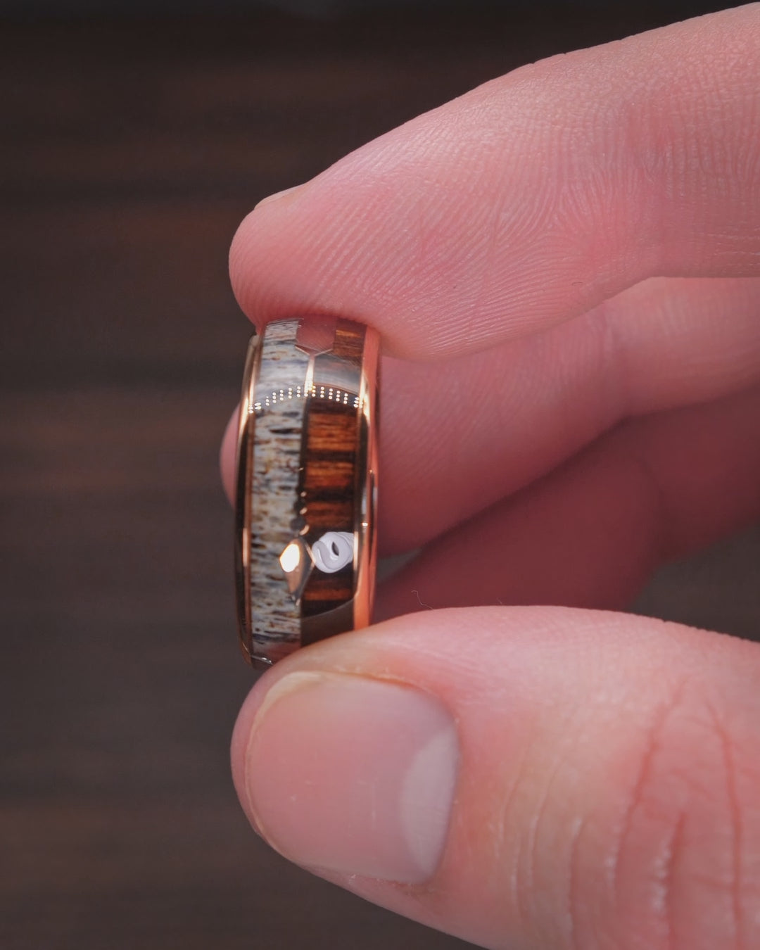 The Ragnar | Rose Gold Tungsten Wedding Band | Gentlemen's Bands
