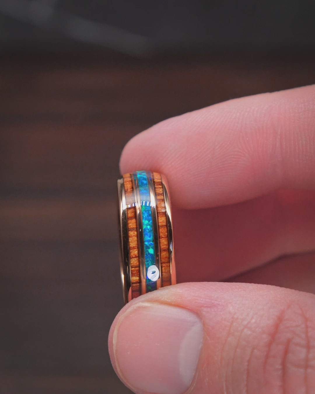 The Fire Opal | Tungsten Opal Wedding Band | Gentlemen's Bands