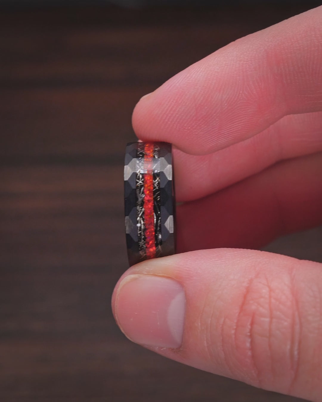 The Firefly | Mens Tungsten Meteorite Ring | Gentlemen's Bands