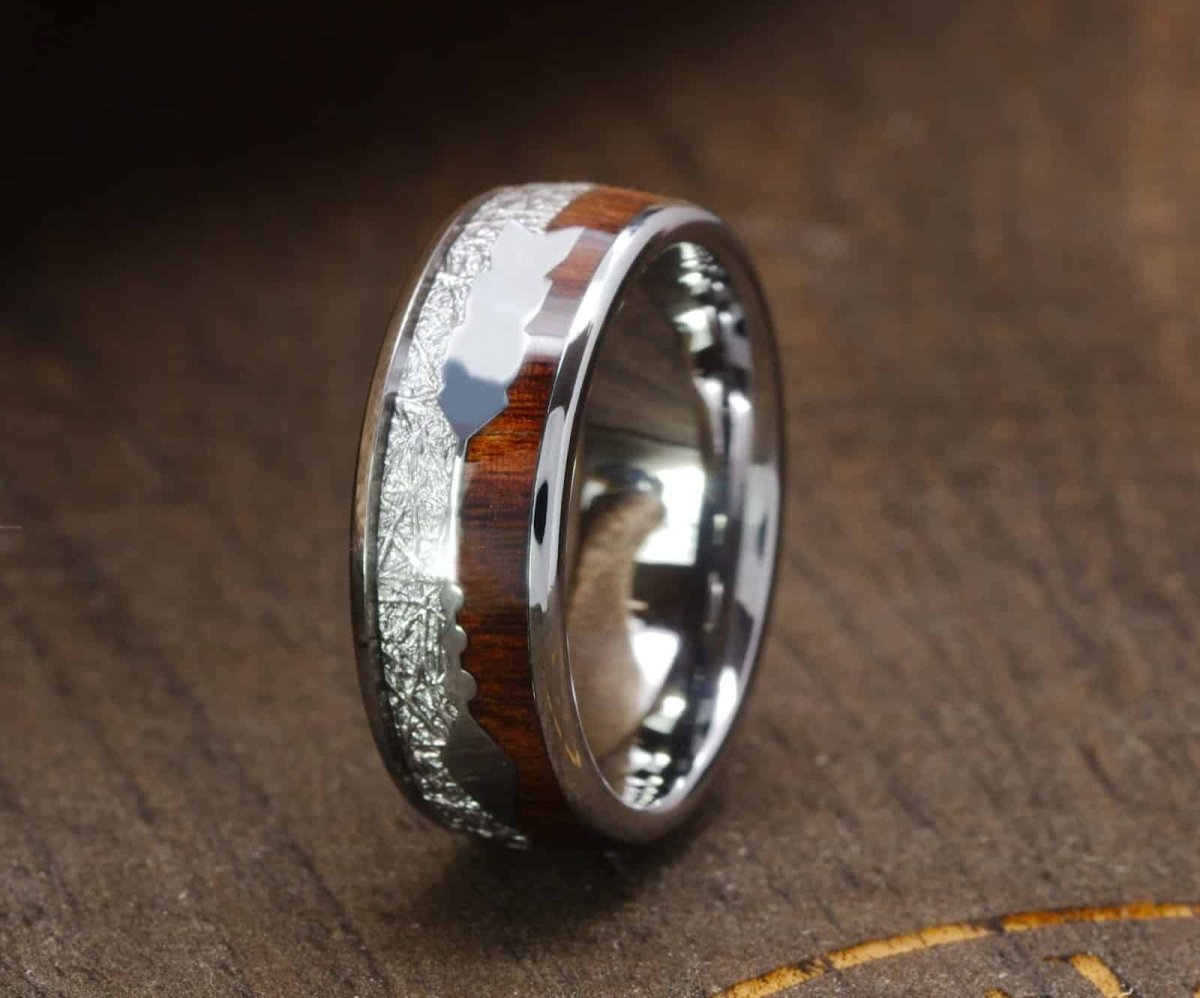mens silver tungsten ring