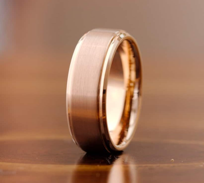 The Ross | Brushed Rose Gold Band | Gentlemen's Bands