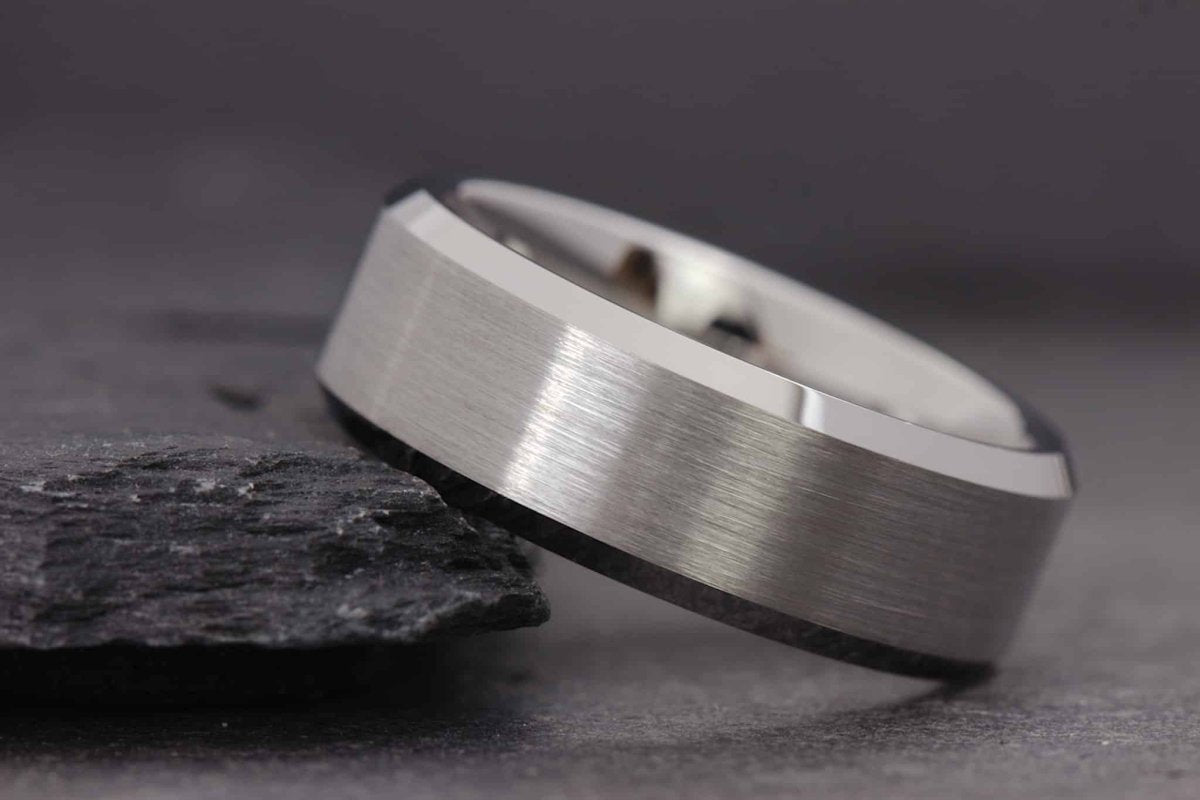 The Creator Mens Wedding Ring on Slate Background