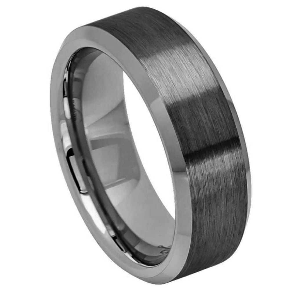 The Jetsetter | Beveled Edge Gray Wedding Ring |Gentlemen's Bands