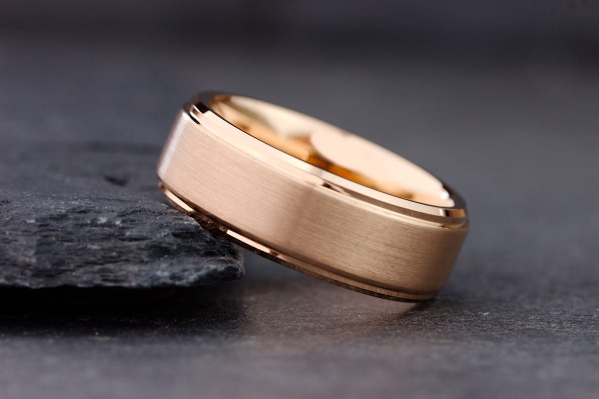 The Ross | Brushed Rose Gold Band | Gentlemen's Bands