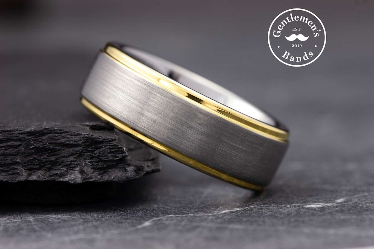 The Stevens | Silver Gold Wedding Rings  | Gentlemen's Bands 