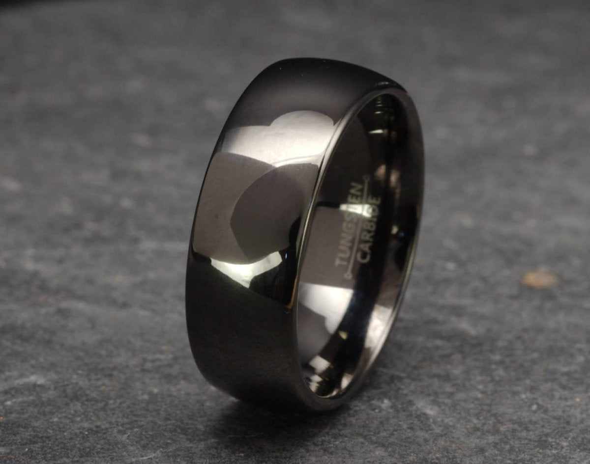 Gunmetal wedding online band mens