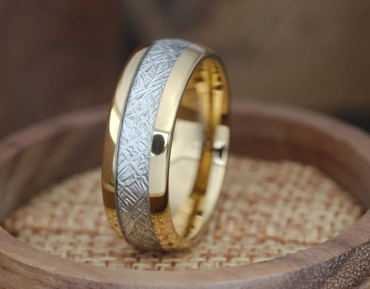 Meteorite ring hot sale wedding band