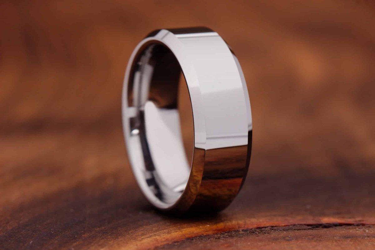 The Saturn | Black and Silver Tungsten Ring | Gentlemen's Bands