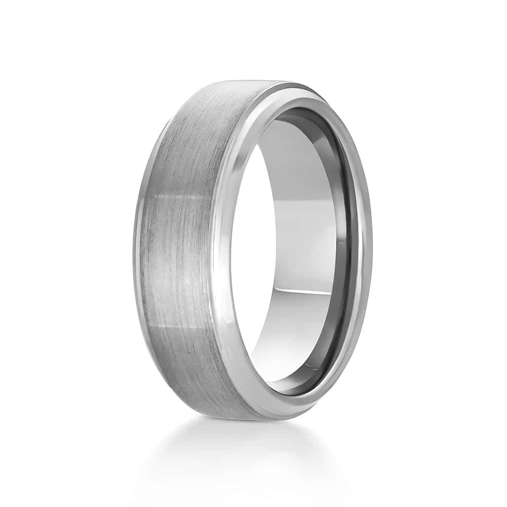 The Solo | Silver Tungsten Rings for Men | Gentlemen's Bands