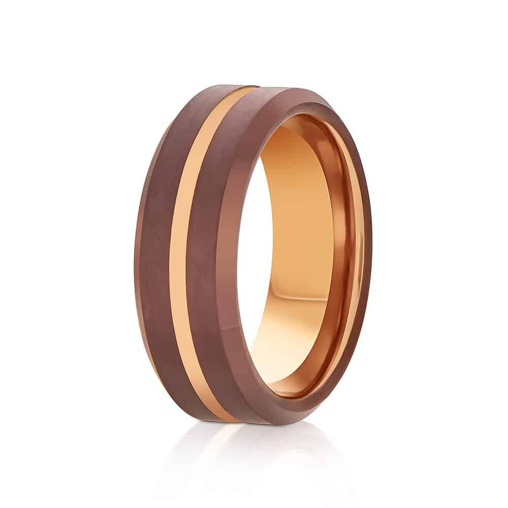 The Strong |  Brown Rose Gold Ring  | Gentlemen's Bands