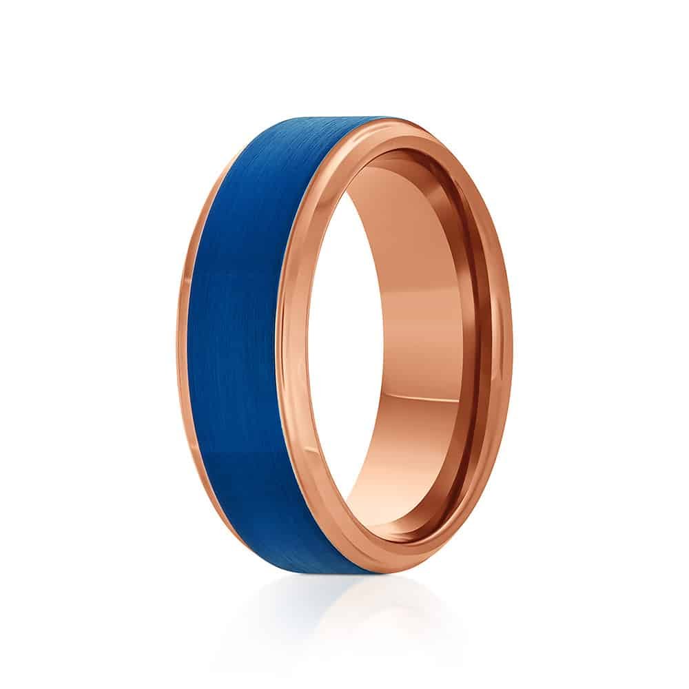 The Teton |  Rose Gold and Blue Ring | Gentlemen's Bands