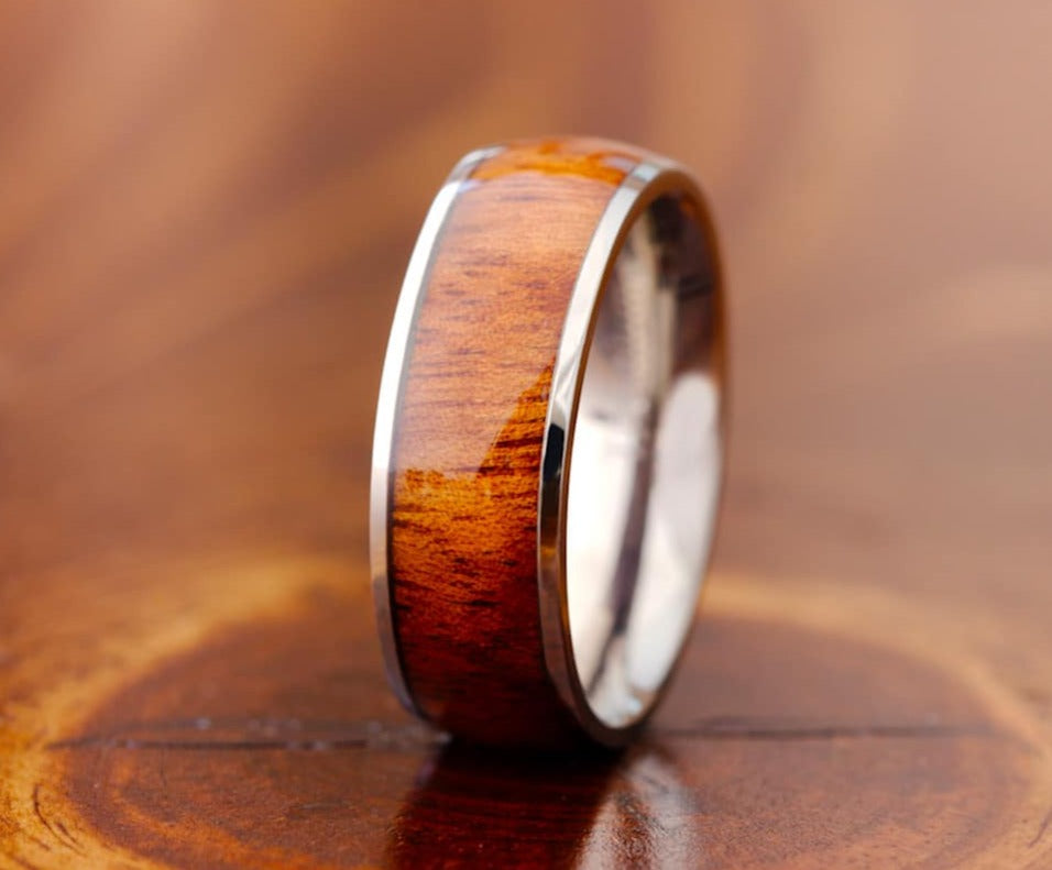 Titanium and wood wedding on sale bands