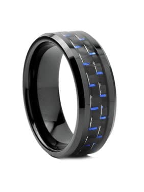 The Tongass | Black and Blue Wedding Band | Gentlemen's Bands