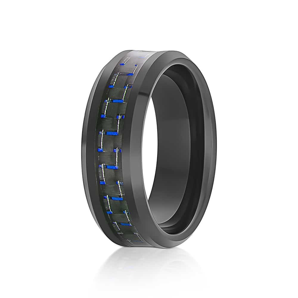 The Tongass | Black and Blue Wedding Band | Gentlemen's Bands