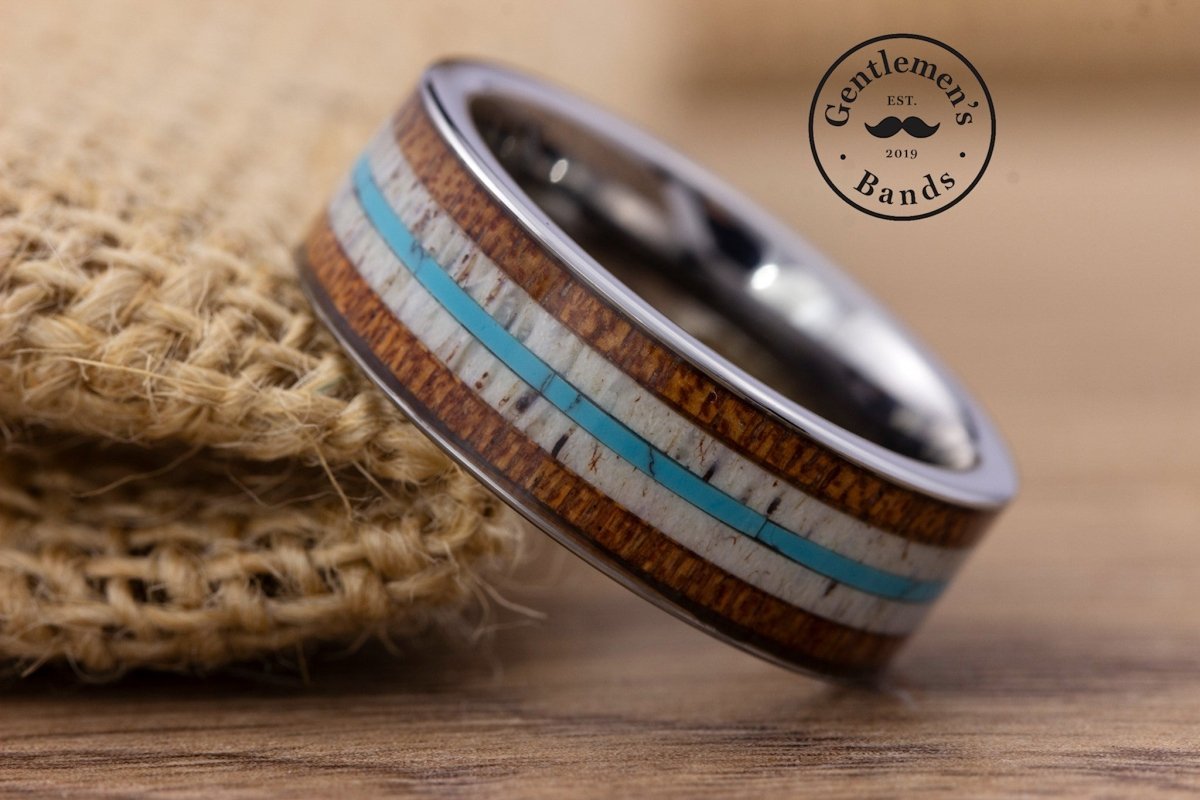 The Stag | Tungsten Ring with Wood Inlay | Gentlemen's Bands