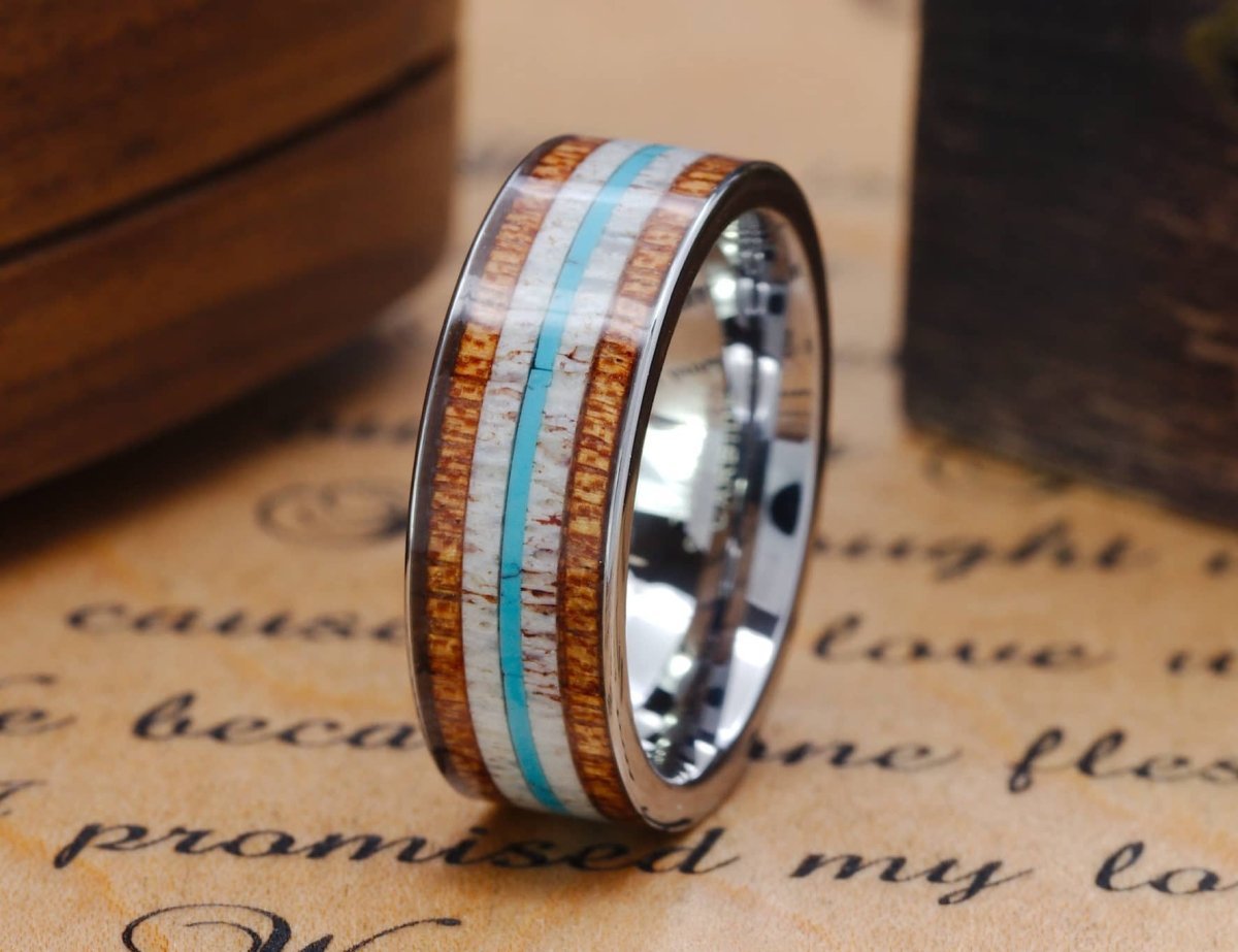 The Stag | Tungsten Ring with Wood Inlay | Gentlemen's Bands