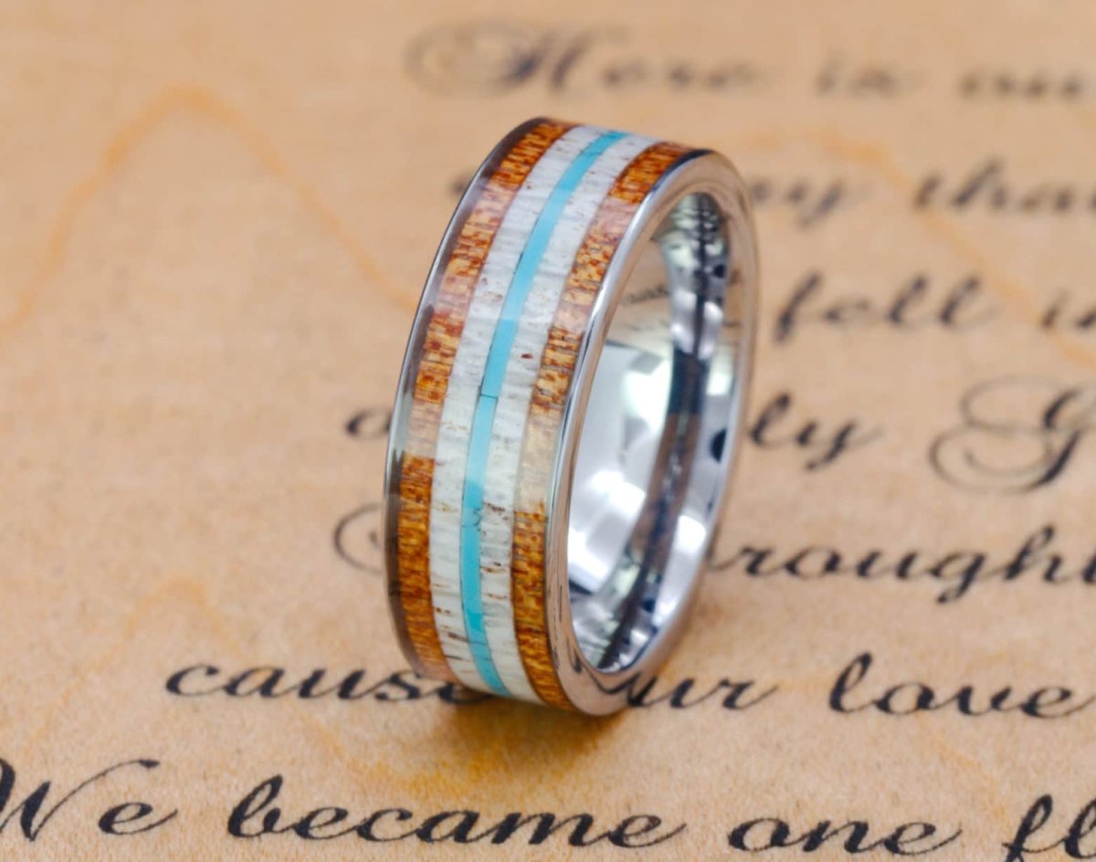 The Stag | Tungsten Ring with Wood Inlay | Gentlemen's Bands